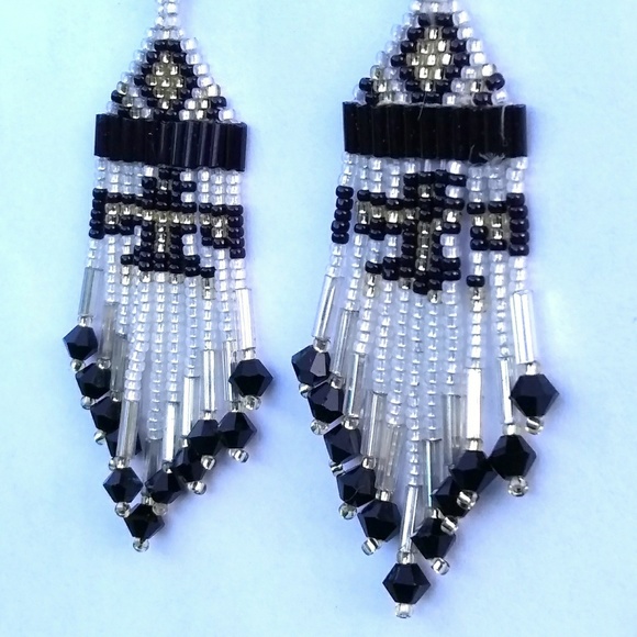 Hand Crafted Jewelry - JRW Handmade Eagle Spirit Bird Beaded Earrings